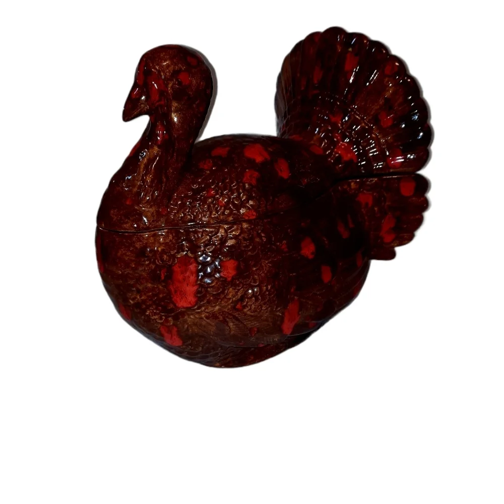 Vintage Ceramic Turkey Platter Candy Dish Condimen